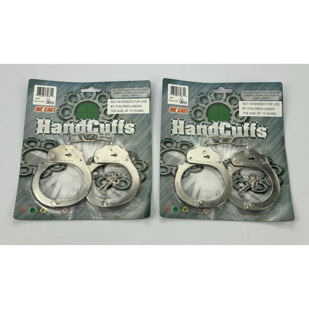 JHats Die Cast Metal Handcuffs No 2098 w Keys Sealed NOS Lot of 2